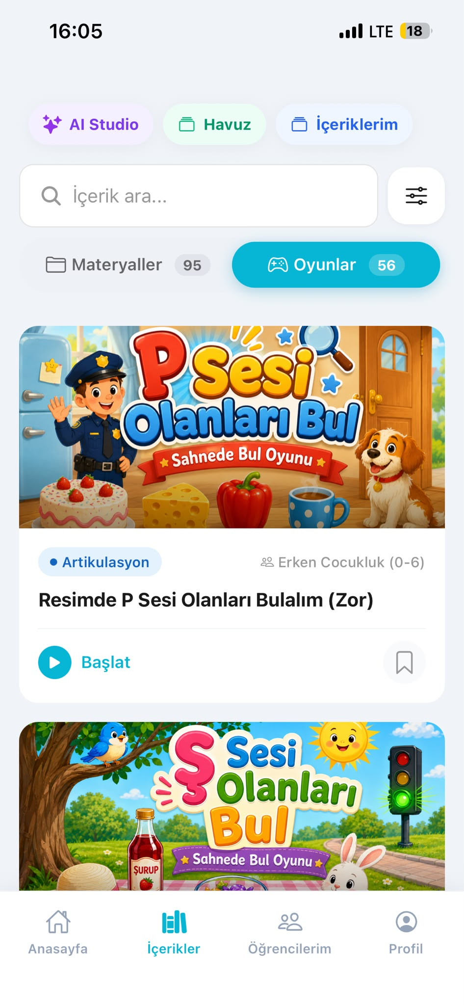 Bambo mobil uygulama ekranı